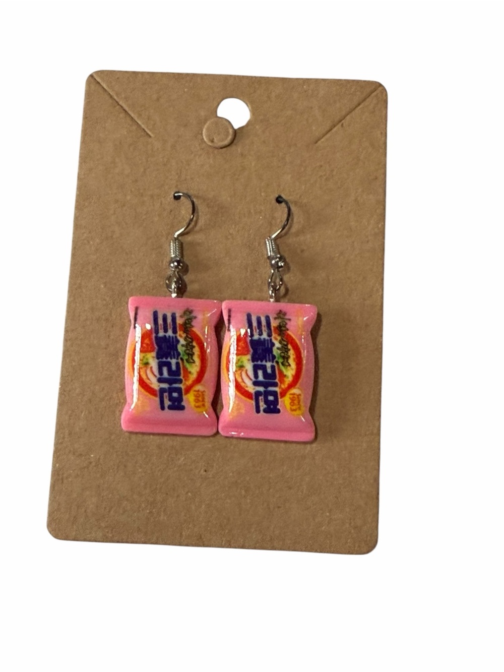 Pink Novelty Snack Packet Dangle Earrings - Brand Unknown